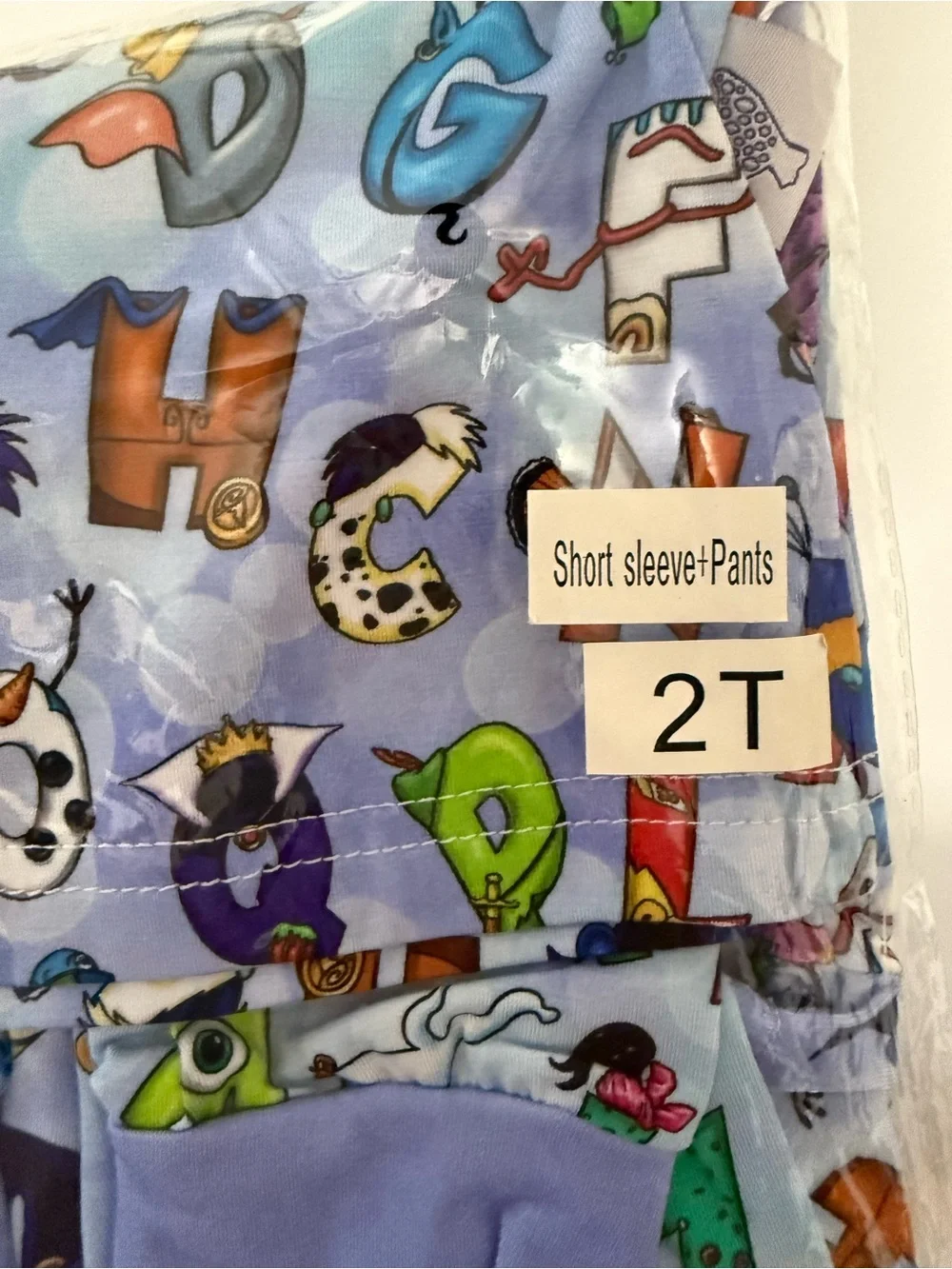 Disney Alphabet Print Toddler Pajama Set - Bamboo